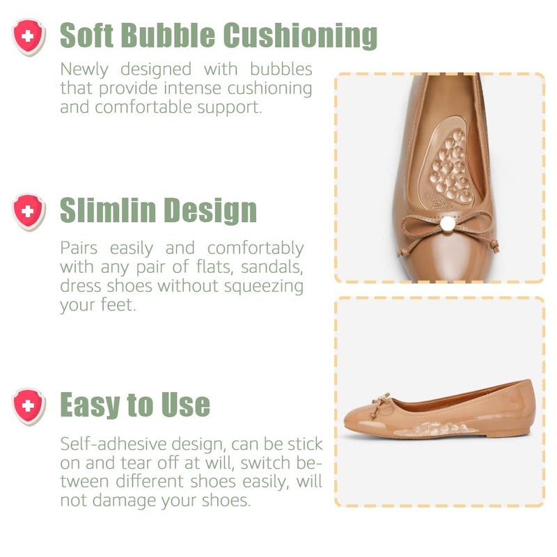 Skyfoot Arch Support Inserts for Flat Feet  Plantar Fasciitis  Arch Insoles for Foot Pain and Pressure Relief - 3 Pairs (Crystal) - Image 3